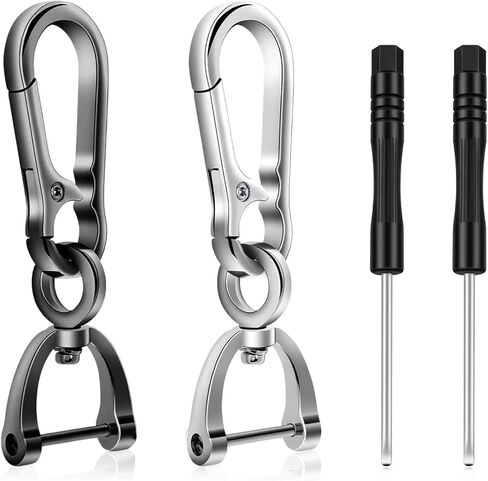 Teaaha 2 Pcs Car Key Holder Keychain for Cars Keys, Metal Keychain Fob Holder Universal Keyfob Keychains Holders with Detachable Car Key Ring (Black, Silver) in Saudi Arabia