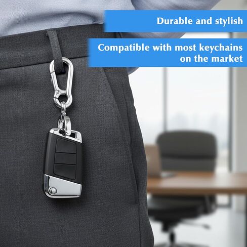 Teaaha 2 Pcs Car Key Holder Keychain for Cars Keys, Metal Keychain Fob Holder Universal Keyfob Keychains Holders with Detachable Car Key Ring (Black, Silver) in Saudi Arabia