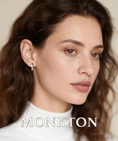 أقراط Monkton Huggie S925 من الفضة الإسترليني أقراط دائرية صغيرة مفتوحة - مجوهرات نسائية أنيقة خفيفة الوزن ولا تسبب الحساسية in Kuwait