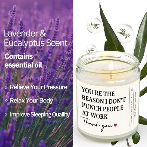 Gifts for Coworker, Work Bestie, Boss Lady Gifts for Women - Handmade Lavender Scented Candle (7oz), Funny Birthday Retirement Farewell Appreciation Presnets for Coworker, Boss, Employee in Saudi Arabia