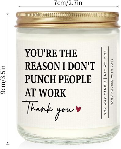 Gifts for Coworker, Work Bestie, Boss Lady Gifts for Women - Handmade Lavender Scented Candle (7oz), Funny Birthday Retirement Farewell Appreciation Presnets for Coworker, Boss, Employee in Saudi Arabia