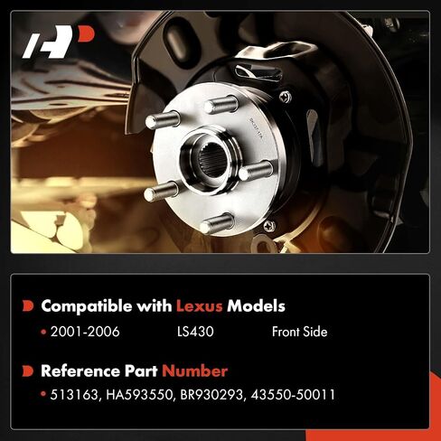 محمل العجلة الأمامية الممتازة ومجموعة المحور مع ABS و5 عروة متوافقة مع Lexus LS430 2001 2002 2003 2004 2005 2006 in Saudi Arabia