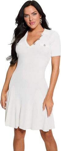 GUESS Women's Short Sleeve Paula Polo Neck Dress Sweater in Saudi Arabia