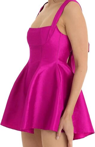 Women White Graduation Dress Summer Backless Bow Tie Bodycon Mini Dresses Y2k Square Neck Short Dresses for College in Saudi Arabia