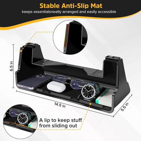 Hidden Under Screen Storage - with Silicone Anti-Slip Mat Fit for 2016-2026 Tesla Model Y & 3 (Including Model Y Juniper/Model 3 Highland) - Hidden Design Center Console Organizer Tray in Kuwait
