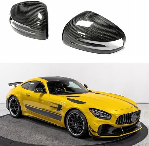 Genuine Carbon Fiber Mirror Cover Caps Fit for Mercedes Benz SL SLK SLC SLS Mercedes AMG GT GTS GTC GTR,1Pair Side View Mirror Skull Decoration Overlay, Black in Saudi Arabia