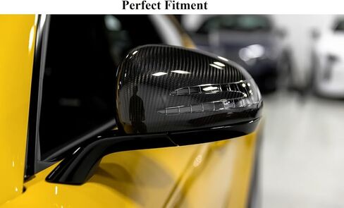 Genuine Carbon Fiber Mirror Cover Caps Fit for Mercedes Benz SL SLK SLC SLS Mercedes AMG GT GTS GTC GTR,1Pair Side View Mirror Skull Decoration Overlay, Black in Saudi Arabia