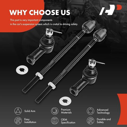 A-Premium Set of 4, Front Inner & Outer Tie Rod End Kit, Compatible with Chrysler Sebring 2001-2005, Mitsubishi Eclipse 2000-2005, Galant 1999-2003, Dodge Stratus 2001-2005 in Saudi Arabia