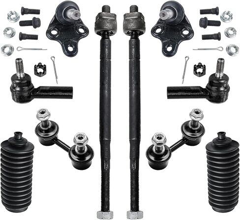 Detroit Axle - Front 10pc Suspension Kit for 96-02 Toyota Corolla, Stabilizer Sway Bars Lower Ball Joints Outer Inner Tie Rod Ends Boots 1996 1997 1998 1999 2000 2001 2002 Replacement in Saudi Arabia