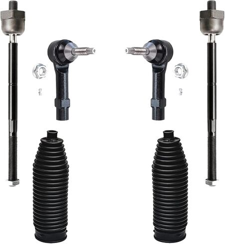 Detroit Axle - Front 6pc Tie Rods Kit for 03-06 Ford Expedition Lincoln Navigator, 4 Outer Inner Tie Rod Ends 2 Boots 2003 2004 2005 2006 Replacement in Saudi Arabia