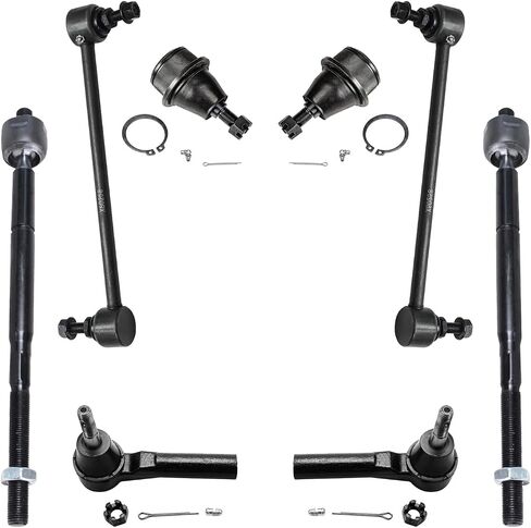 Detroit Axle - Front 8pc Suspension Kit for 2011-2014 Chrysler 200, 2007-2010 Sebring, 2008-2014 Dodge Avenger, 4 Tie Rod Ends 2 Lower Ball Joints 2 Stabilizer Sway Bars 2009 2012 2013 Replacement in Saudi Arabia