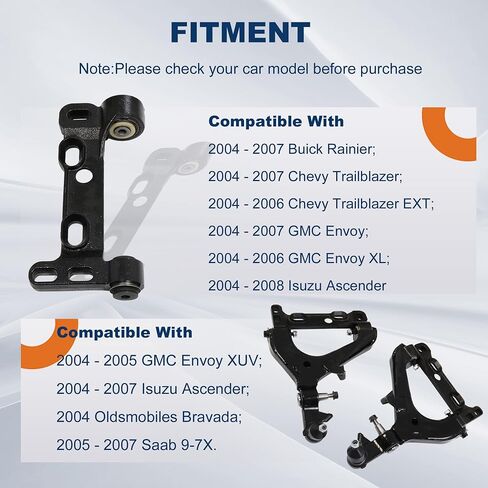 4PCS Front Lower Control Arm Suspension Kits K641134 K641135 Compatible with 04-07 Buick Rainier, Chevy Chevrolet SSR/Trailblazer, GMC Envoy, Isuzu Ascender, Saab 9-7X, Oldsmobile Bravada in Saudi Arabia