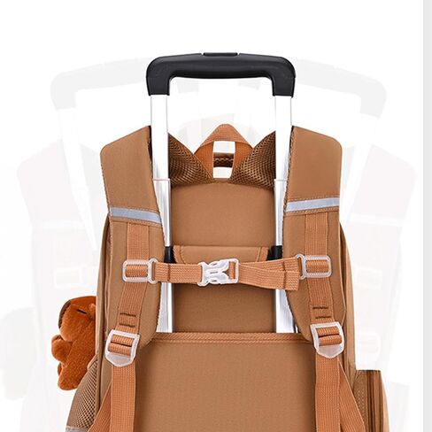 Capybara Backpack with Wheels Large Capacity Lightweight Kawaii Luggage Roller Backpack Multiple Compartments Travel Daily Use(Brown) in Saudi Arabia