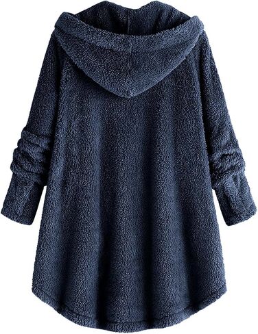 Bed Jackets For Women Plus Size Fuzzy Fleece Coat Cozy Button Hoodies Button Sweater Tops Jacket 2025 Trendy in Kuwait