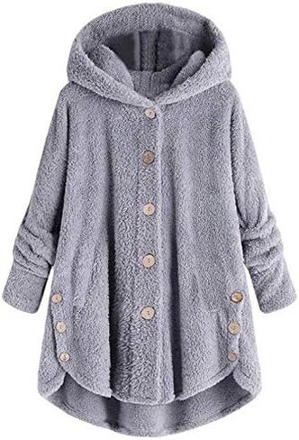 Bed Jackets For Women Plus Size Fuzzy Fleece Coat Cozy Button Hoodies Button Sweater Tops Jacket 2025 Trendy in Kuwait