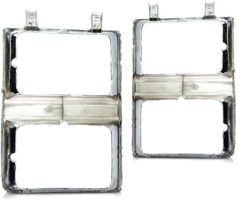 لباب المصباح الأمامي Chevy C10 / C20 / C30 1981 1982 زوج/مجموعة جانب السائق والركاب | ث/مصابيح أمامية مزدوجة | كروم | GM2512106 + GM2513106 | 14021353 + 14021354 in Saudi Arabia