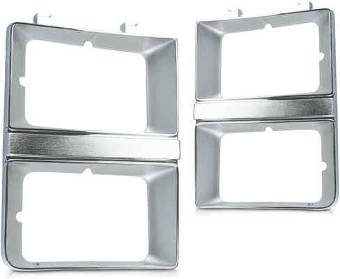 لباب المصباح الأمامي Chevy C10 / C20 / C30 1981 1982 زوج/مجموعة جانب السائق والركاب | ث/مصابيح أمامية مزدوجة | كروم | GM2512106 + GM2513106 | 14021353 + 14021354 in Saudi Arabia