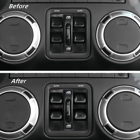 4PCS Aluminum Alloy Center Console Window Switch Cover Interior Trim Kits Window Switch Button Trim Decor Compatible with Jeep Wrangler JK JKU 2012-2017 (Pink) in Saudi Arabia