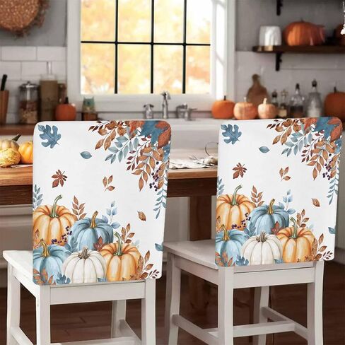 Christmas Tree Chair Back Covers Set of 4, 19x20in, White Xmas Tree Balls Winter Snowflakes Red Removable Dining Seat Cover Washable Kitchen Chair Slipcovers Protective for Christmas Party in Saudi Arabia