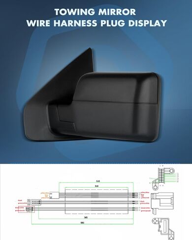 مرايا سحب ECCPP مناسبة لـ 2004-2014 لسيارة Ford For F150 بيك اب شاحنة الطاقة المعدلة بإضاءة إشارة الانعطاف الساخنة، ضوء البركة، غطاء أسود، غطاء مزدوج للسائق وجانب الركاب in Saudi Arabia