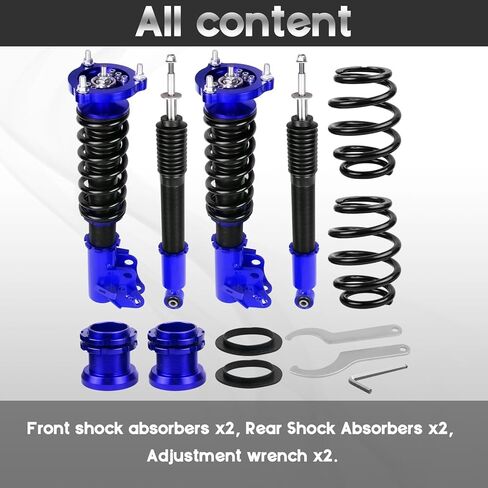 BHB Adjustable Coilovers Compatible with Honda Civic 2006-2011, Acura CSX 2006-2011 Coil Spring Absorber Struts Suspension Lowering Kit Blue in Kuwait