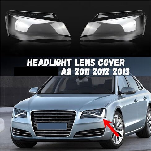 Headlights Lens Cover Compatible for A8 D4 2011 2012 2013 Headlamp Glass Lamp Shell Transparent Lampshade Car Accessories(Left) in Saudi Arabia