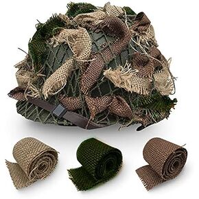 Helmert Paratroopers Helmet Outdoor Linen Strip Helmet Camouflage Net Replica WW2 Iron (Helmet not Included), Medium in Saudi Arabia