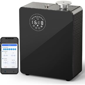 HVAC Waterless Diffuser - Smart Scent Air Machine for Home & Commercial Use, Covers 3000 sq. ft., HVAC or Portable Large Room Waterless Diffusers, Touch & Bluetooth Control, Metal, Black in Saudi Arabia