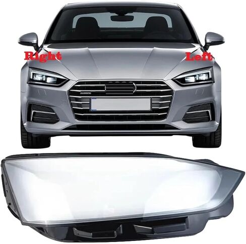 Compatible for A5 S5 RS5 2017 2018 2019 2020 Car Headlamp Cover Headlight Shell Mask Lens Plexiglass Lamp Shade Transparent Lampshade(Right side) in Saudi Arabia