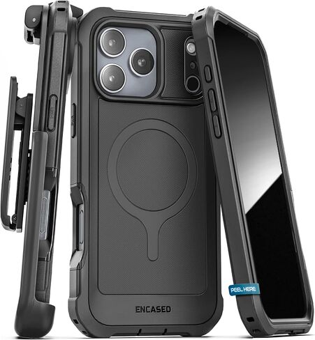 Encased Compatible with iPhone 16 Plus Case with Built-in Screen Protector and Phone Holster Belt Clip (Compatible with MagSafe) Heavy-Duty Hybrid Rugged Cover in Kuwait