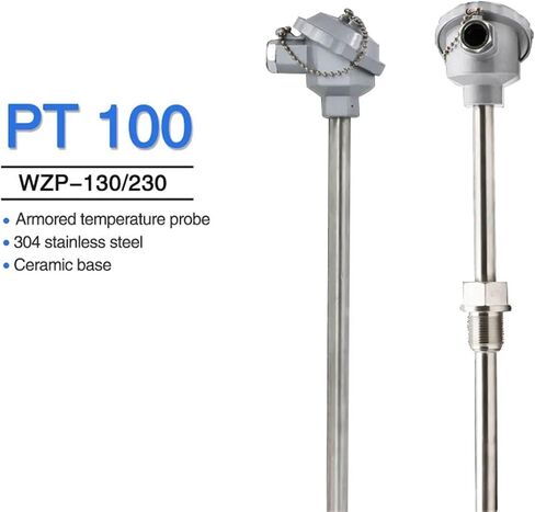 PT100 Type Temperature Sensor WRN-130/230 Probe Transmitter Armored Stainless Steel Explosion-Proof Platinum RTD thermocouple(WZP-130 300mm) in Saudi Arabia