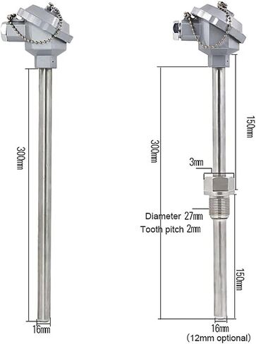 PT100 Type Temperature Sensor WRN-130/230 Probe Transmitter Armored Stainless Steel Explosion-Proof Platinum RTD thermocouple(WZP-130 300mm) in Saudi Arabia