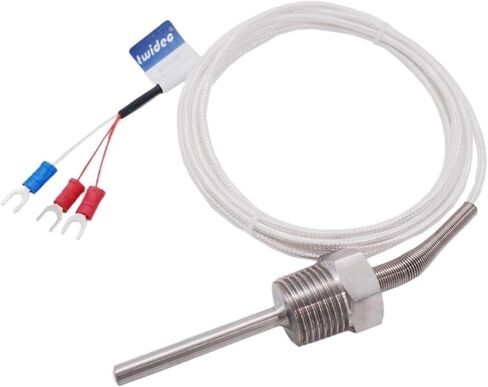PT100 Temperature Sensor Probe 3 Wire Temperature Controller -200~250℃ Waterproof and Antirust 304 Stainless Steel Thermocouple(PT100 Lead Length 3m,150mm) in Saudi Arabia