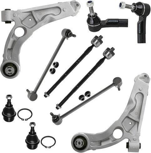Detroit Axle - FWD Front End Kit for 14-18 Jeep Cherokee with Off-Road Package, 2 Lower Control Arms 4 Tie Rods 2 Sway Bars 2 Lower Ball Joints 2014 2015 2016 2017 2018 Replacement - 10pc Set in Saudi Arabia