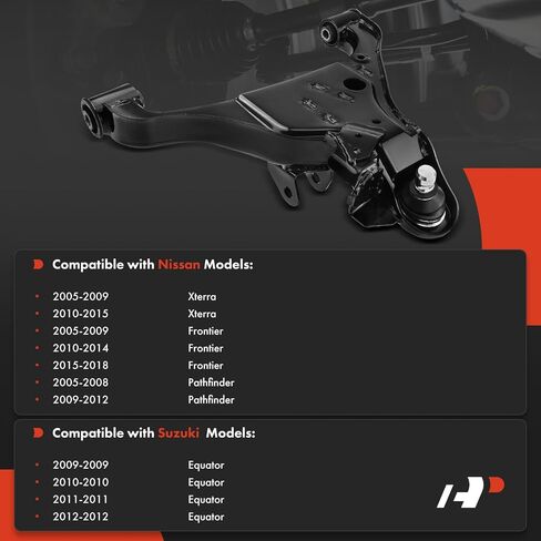 A-Premium Front Right Lower Control Arm, with Ball Joint & Bushing, Compatible with Nissan Frontier 2005-2018, Pathfinder 2005-2012, Xterra 2005-2015, Suzuki Equator 2009-2012 in Saudi Arabia