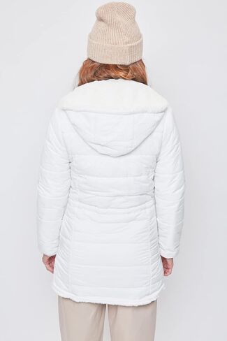 YMI Women's Junior Reversible Faux Fur Puffer Jacket, BLKNA, L in Saudi Arabia