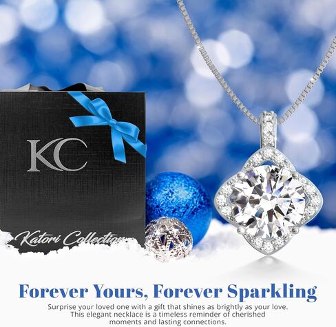 Moissanite Necklaces for Women, 925 Sterling Silver Platinum plated Necklace for Girlfriend, Ideal Birthday Jewelry Gifts for Wife in Saudi Arabia