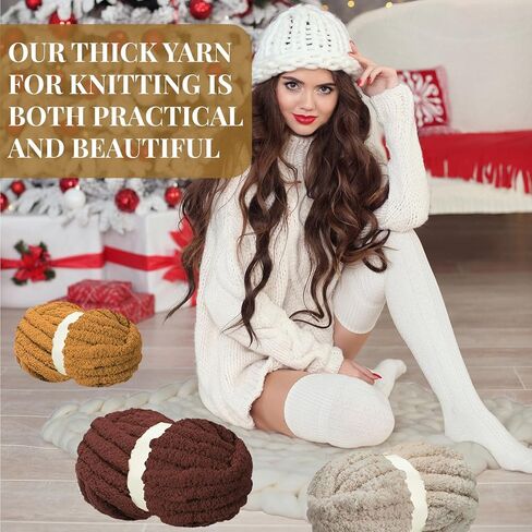 Timgle 24 Pack 3/4 Inch Chunky Chenille Yarn for Crocheting Blanket Fluffy Yarn for Knitting Sewing DIY(Multicolor) in Kuwait
