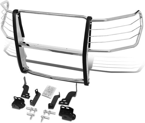 Auto Dynasty Polished Stainless Steel Front Bumper Protector Brush Guard Compatible with Chevy Silverado 1500 19-20 in Saudi Arabia