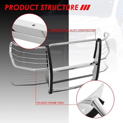 Auto Dynasty Polished Stainless Steel Front Bumper Protector Brush Guard Compatible with Chevy Silverado 1500 19-20 in Saudi Arabia