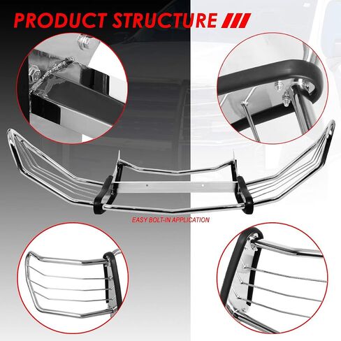 Auto Dynasty Polished Stainless Steel Front Bumper Protector Brush Guard Compatible with Chevy Silverado 1500 19-20 in Saudi Arabia