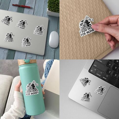 3 Pcs I Run Hoes for Money Sticker I Run Hoe Money Stickers Heavy Equipment Operator Excavator Gift Sticker Construction Worker Toolbox Stickers for Laptop Water Bottle Phone Car Helmet 3"x3" (RH1) in Saudi Arabia
