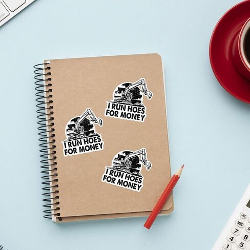 3 Pcs I Run Hoes for Money Sticker I Run Hoe Money Stickers Heavy Equipment Operator Excavator Gift Sticker Construction Worker Toolbox Stickers for Laptop Water Bottle Phone Car Helmet 3"x3" (RH1) in Saudi Arabia