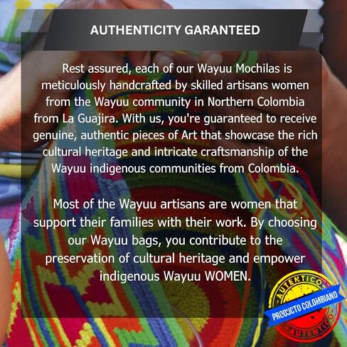 SANATY أصلية Mochila WAYUU بأحجار الراين، مصنوعة يدويًا 100% من كولومبيا، حقيبة كروس، تصميم جميل، جودة ممتازة in Kuwait