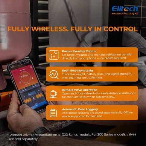 Elitech LMC-200A مقياس شحن غاز التبريد HVAC مقياس الفريون وزن 330 رطل مع زاوية مضادة للتصادمات in Kuwait