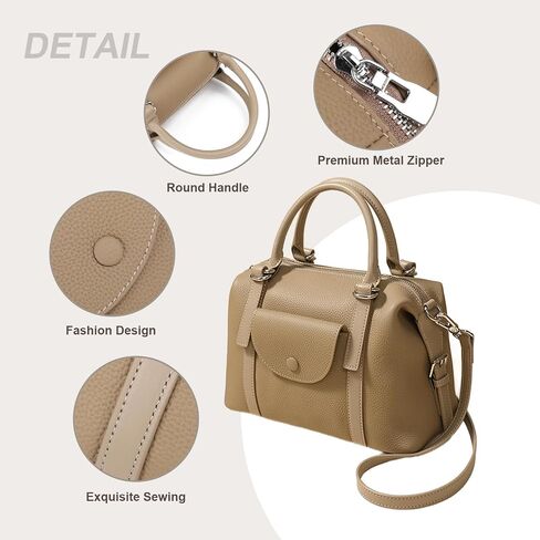 Handbags for Women, Genuine Leather Crossbody Bag Top Handle Bag with Adjustable Detachable Strap in Saudi Arabia