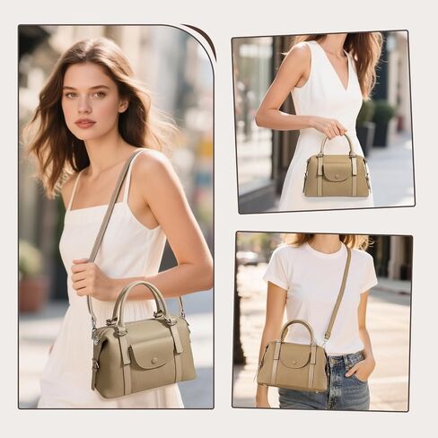 Handbags for Women, Genuine Leather Crossbody Bag Top Handle Bag with Adjustable Detachable Strap in Saudi Arabia