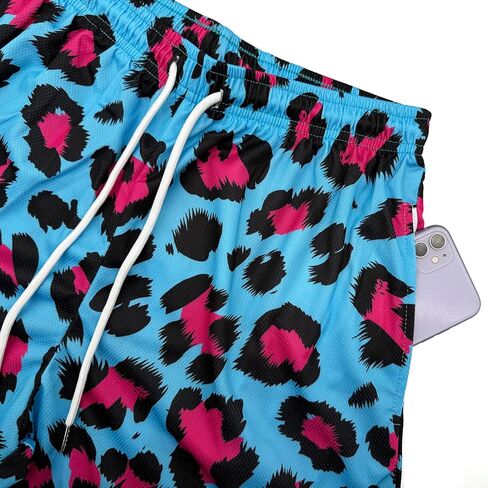 MECH-ENG Men's Casual Graphic Shorts Leopard Print Drawstring Running Gym Lightweight Athletic Shorts in Kuwait