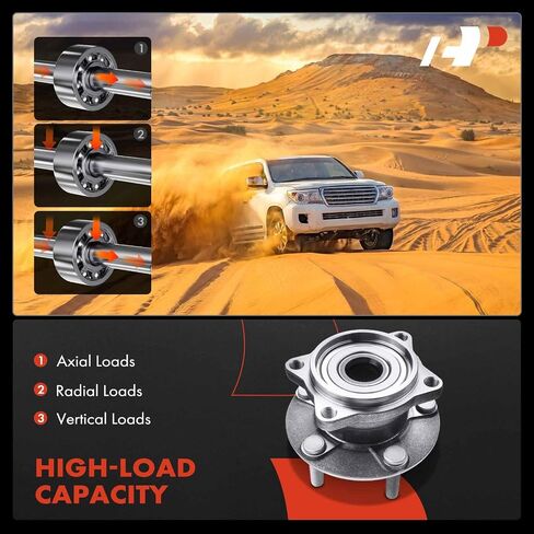 A-Premium Rear Wheel Bearing and Hub Assembly with 5-Lug Compatible with Mitsubishi Endeavor 2004-2011, AWD Only in Saudi Arabia