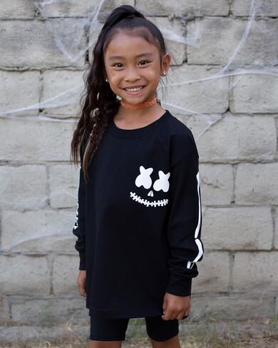 Marshmello - Lil Bones Youth Long Sleeve T-Shirt, 100% Cotton in Saudi Arabia
